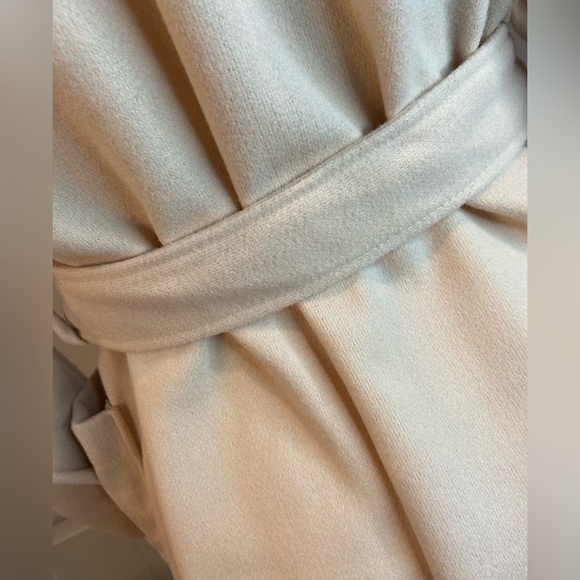 JS~Solid Cream~Notched Lapel~Duel Pocket~Belted~Lightweight~Trench Coat~Size S - Picture 10 of 14